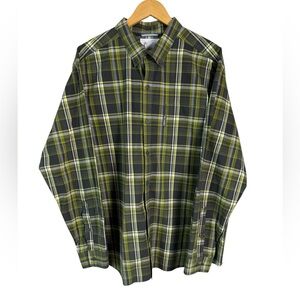Columbia Sportswear Plaid Button Down Shirt Mens L Green Cotton NWOT